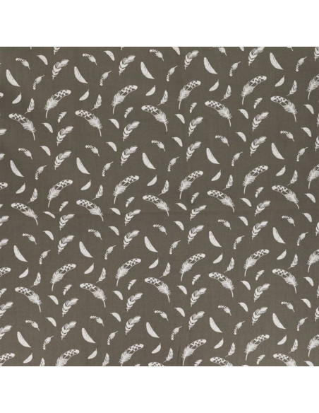 Fancy cotton poplin fabric - Taupe feather