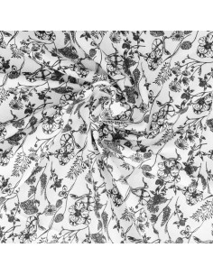Fancy cotton poplin fabric - Nadine black