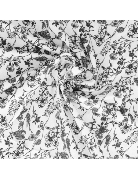 Fancy cotton poplin fabric - Nadine black