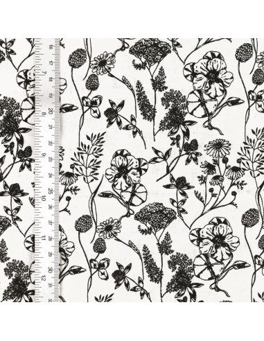 Fancy cotton poplin fabric - Nadine black