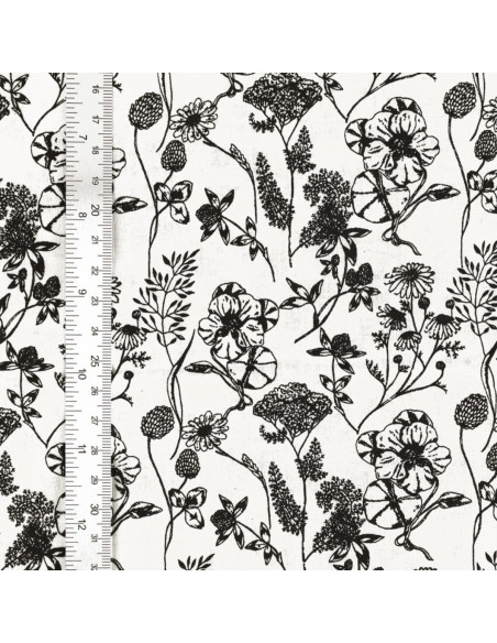 Fancy cotton poplin fabric - Nadine black