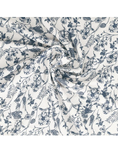 Fancy cotton poplin fabric - Nadine indigo