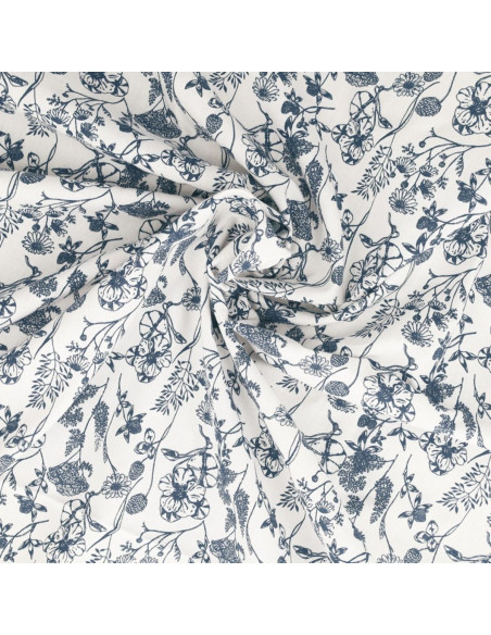 Fancy cotton poplin fabric - Nadine indigo