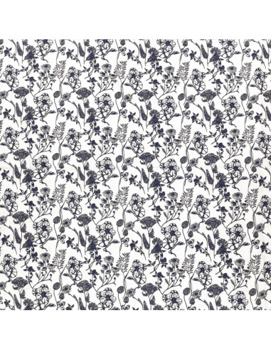 Fancy cotton poplin fabric - Nadine indigo