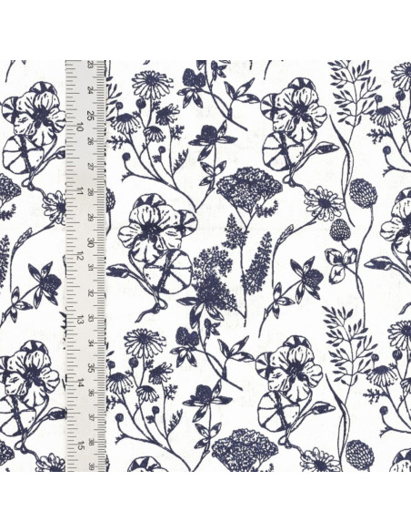 Fancy cotton poplin fabric - Nadine indigo