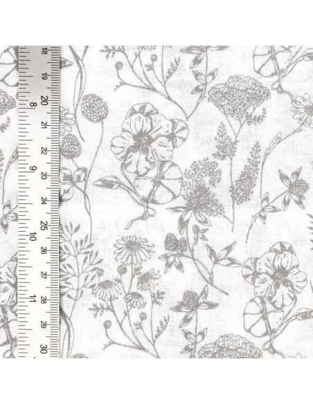 Fancy cotton poplin fabric - Nadine gray