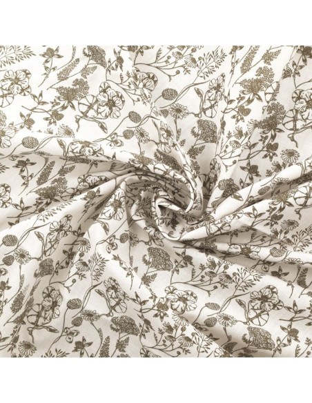 Fancy cotton poplin fabric - Nadine taupe