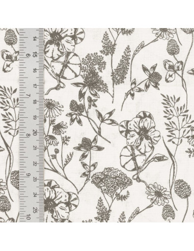 Fancy cotton poplin fabric - Nadine taupe