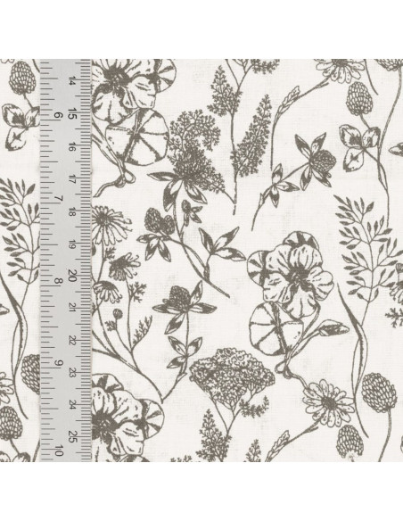 Fancy cotton poplin fabric - Nadine taupe