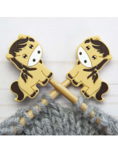 Stitch stoppers for knitting needles - Horse