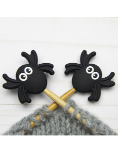 Stitch stoppers for knitting needles - Spider