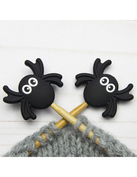 Stitch stoppers for knitting needles - Spider