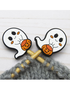 Stitch stoppers for knitting needles - Ghost
