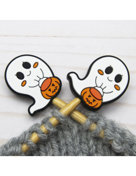 Stitch stoppers for knitting needles - Ghost