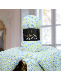 Multicolored chenille yarn Softy Color Wollbiene