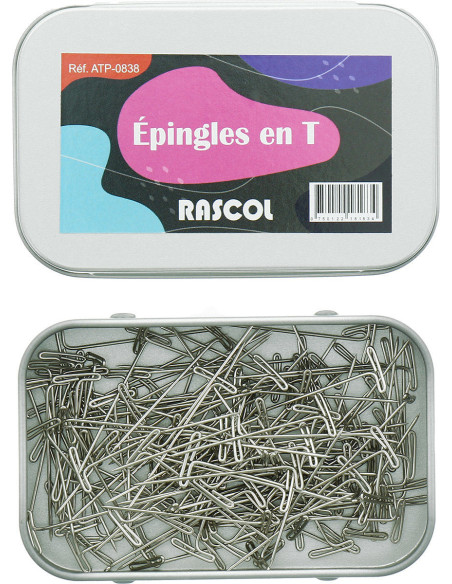 Box of 150 T-shaped knitting pins Rascol
