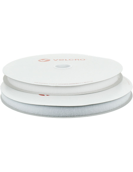 VELCRO® Brand white adhesive 20 mm wide roll of 25 meters