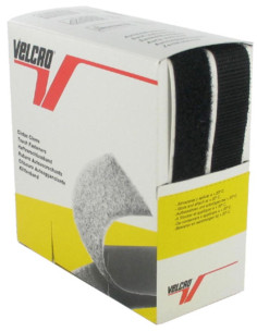 VELCRO® Brand black adhesive, 20 mm wide, 5-meter box