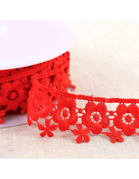 Floral Guipure - Red