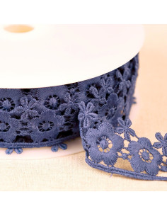 Floral guipure - Navy blue