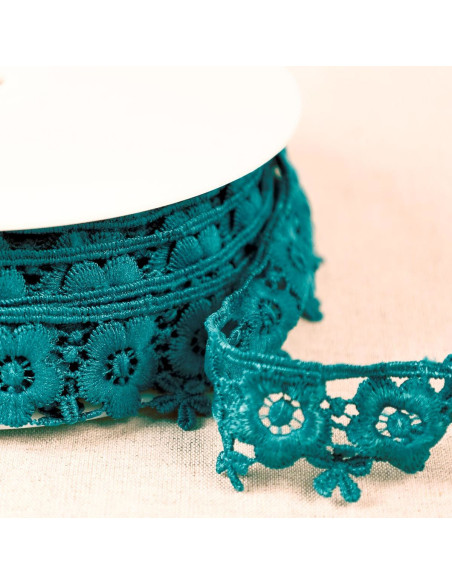 Floral guipure - Teal