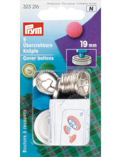 Box of 5 buttons to cover with 19 mm tool
