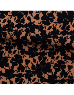 Fancy viscose fabric - Beige and black Oinette