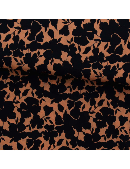 Fancy viscose fabric - Beige and black Oinette
