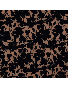 Fancy viscose fabric - Beige and black Oinette 2
