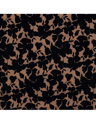 Fancy viscose fabric - Beige and black Oinette