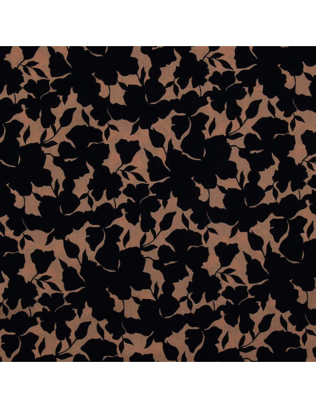 Fancy viscose fabric - Beige and black Oinette