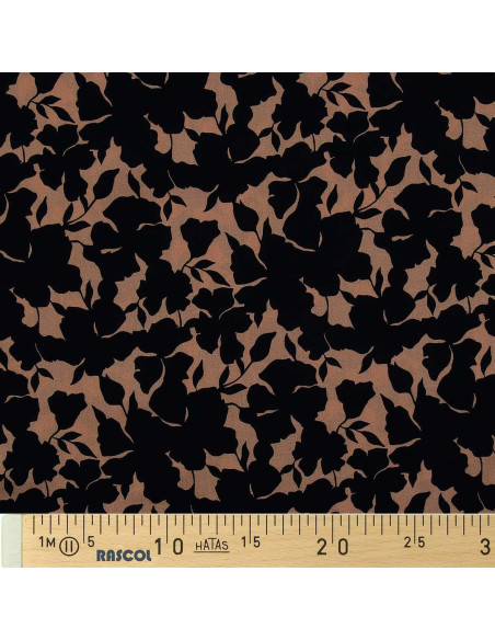 Fancy viscose fabric - Beige and black Oinette