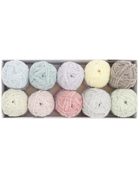 Box of 10 balls of Ricorumi Nilli Nilli Pastel yarn