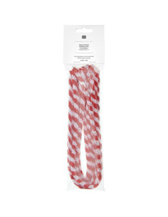 Chenille threads - Mixed red and white
