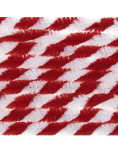 Chenille threads - Mixed red and white 2