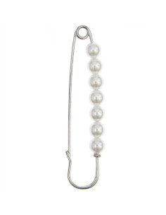 76 mm kilt pin - Silver with beads 2