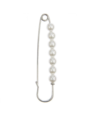 76 mm kilt pin - Silver with beads