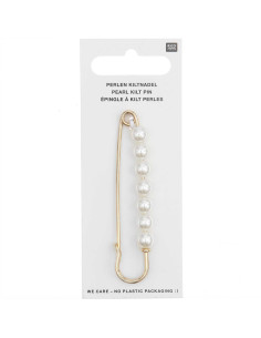 76 mm kilt pin - Gold with beads
