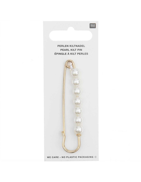 76 mm kilt pin - Gold with beads