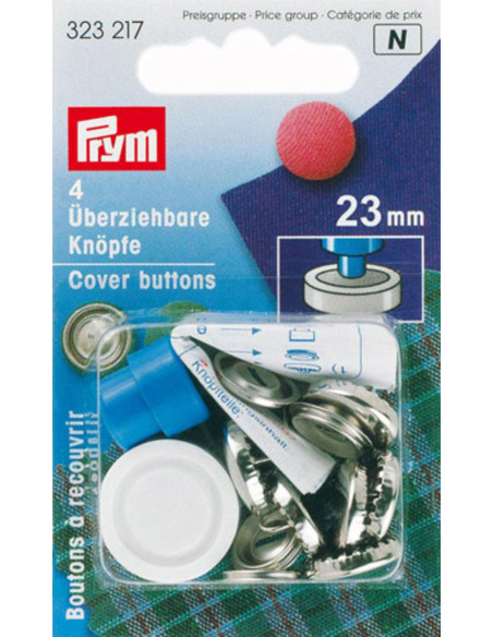 Box of 4 buttons to cover with 23 mm tool