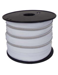 5 mm nylon zipper lurex - White and silver
