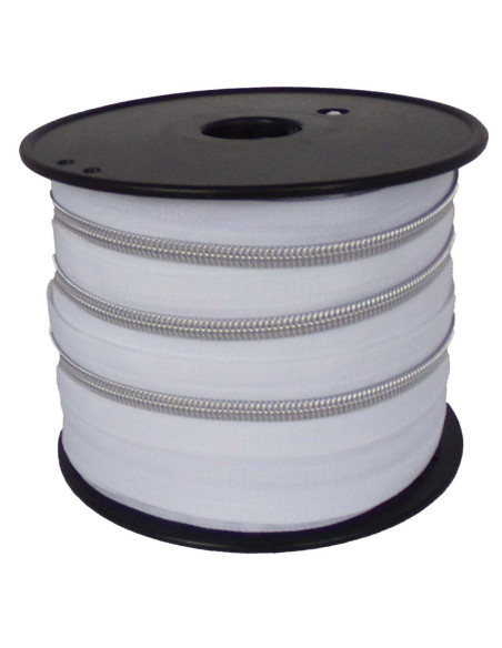 5 mm nylon zipper lurex - White and silver