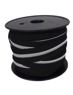 5 mm nylon zipper lurex - Black and silver