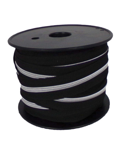 5 mm nylon zipper lurex - Black and silver