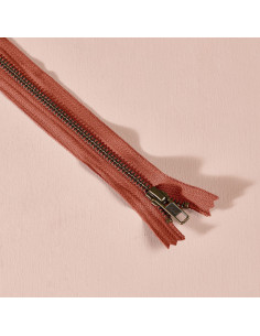 Chestnut Metal Zipper 30 cm - Atelier Brunette