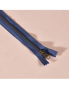 Cobalt Metal Zipper 30 cm - Atelier Brunette
