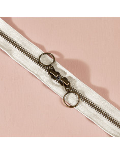 Off White double slider brass zipper 60 cm - Atelier Brunette