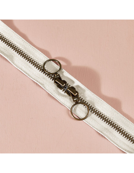 Off White double slider brass zipper 60 cm - Atelier Brunette