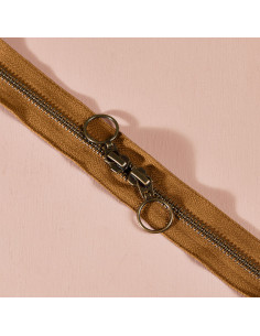 Ochre brass double slider zipper 60 cm - Atelier Brunette