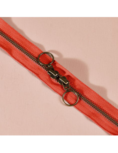 Tangerine brass double slider zipper 60 cm - Atelier Brunette